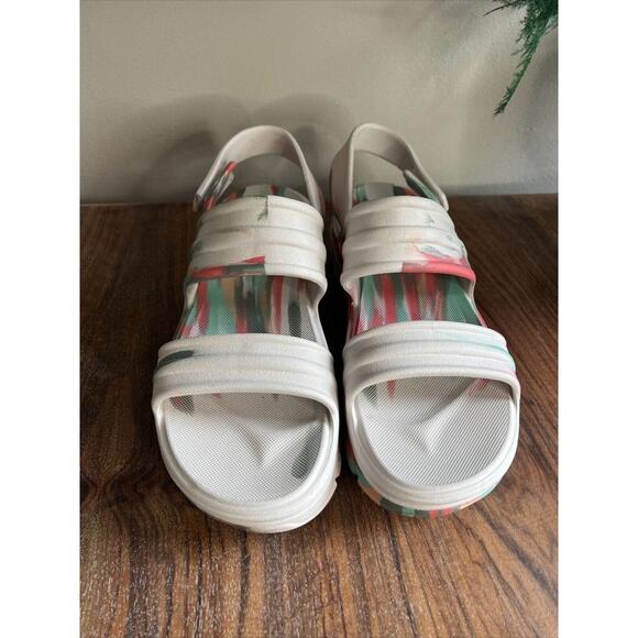 Free People Hunter Bloom Marble Aqua Coral Sandal, Size US 7/EUR 38 - Picture 2 of 6